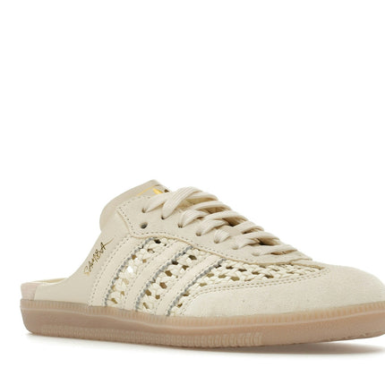 Adidas Samba Mule Woven Basketweave Cream White KH7719, trois-quarts avant extérieur