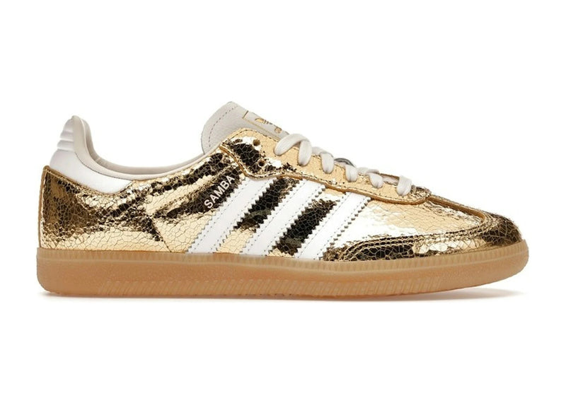 Adidas Samba OG Gold Metallic Cracked Leather