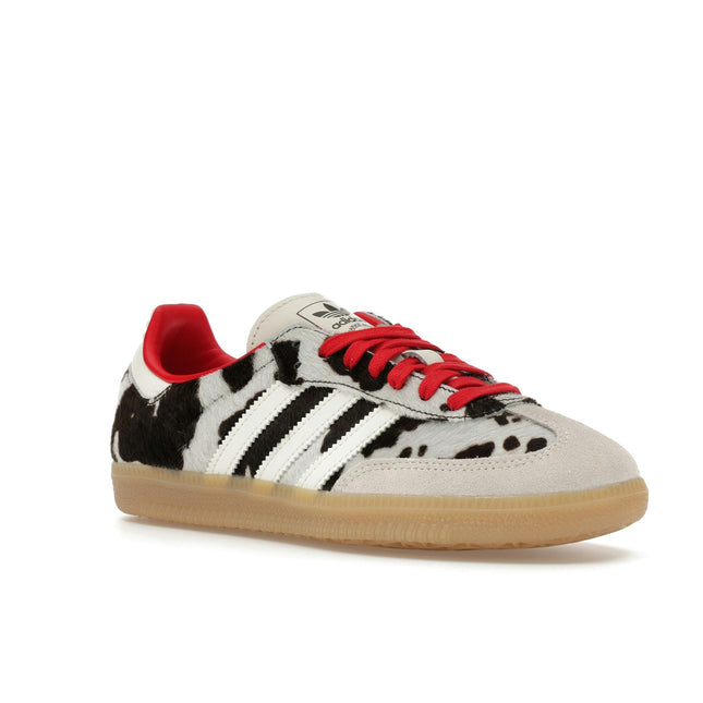 Adidas Samba OG Cow Print Aurora Coffee KI6956, trois-quarts avant extérieur