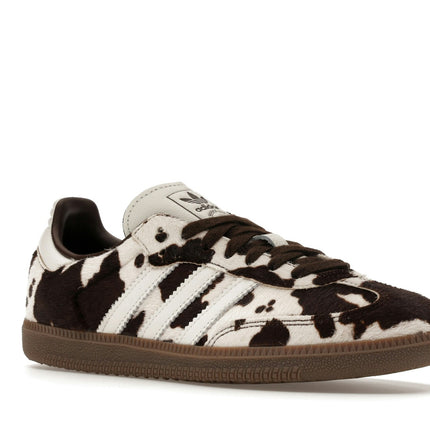 Adidas Samba OG Cow Print Dark Brown White KK2238, trois-quarts avant extérieur