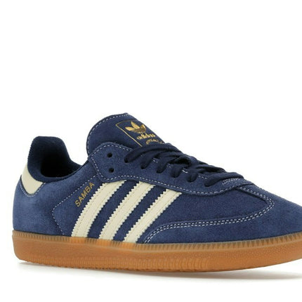 Adidas Samba OG Night Indigo Warm Vanilla KK2273, trois-quarts avant extérieur