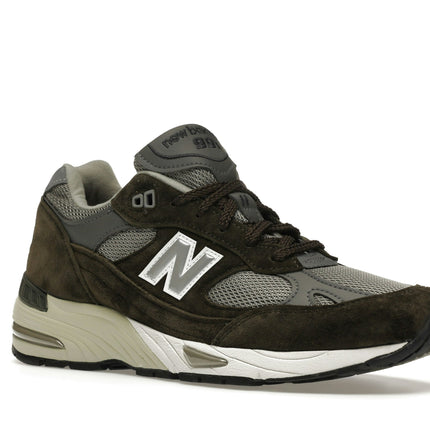 New Balance 991 Made In England Dark Green M991OLG, trois-quarts avant extérieur