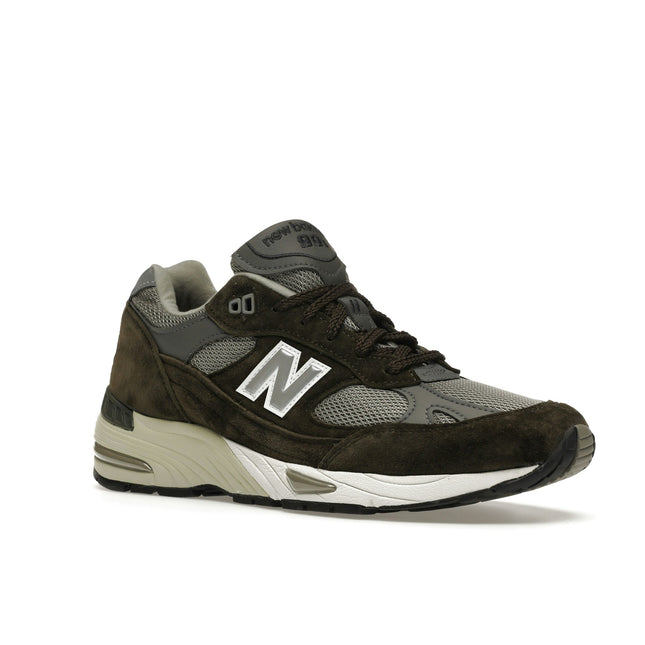 New Balance 991 Made In England Dark Green M991OLG, trois-quarts avant extérieur