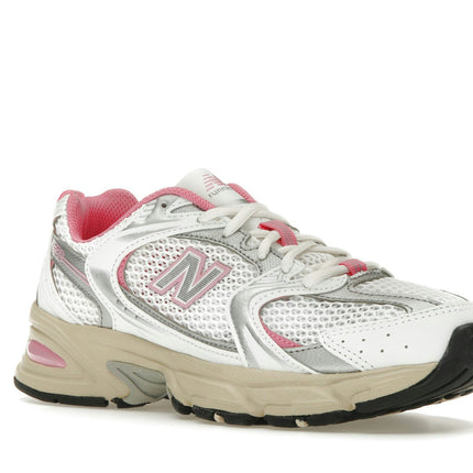New Balance 530 White Pink Vintage MR530ED, trois-quarts avant extérieur