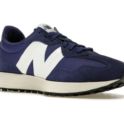 New Balance 327 Victory Blue White MS327GA, trois-quarts avant extérieur