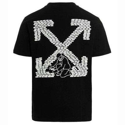 Off-White Bricks Arrow Slim S/S Tee Black OMAA027F22JER0081001, vue principale