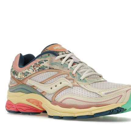 Saucony ProGrid Omni 9 Floral Beige Blue S71015-1, trois-quarts avant extérieur