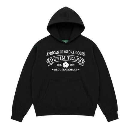 Denim Tears ADG Hoodie Black White SX-DENIM-TEARS-DENIM-TEARS-ADG-HOODIE-BLACK-WHITE, vue principale