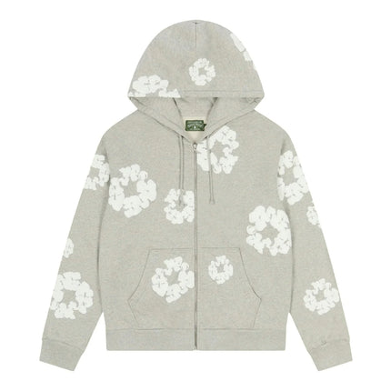 Denim Tears Cotton Wreath Zip Hoodie Grey SX-DENIM-TEARS-DENIM-TEARS-COTTON-WREATH-ZIP-HOODIE-GREY, vue principale