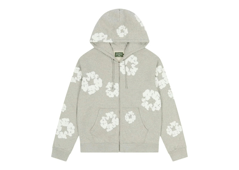 Denim Tears Cotton Wreath Zip Hoodie Grey
