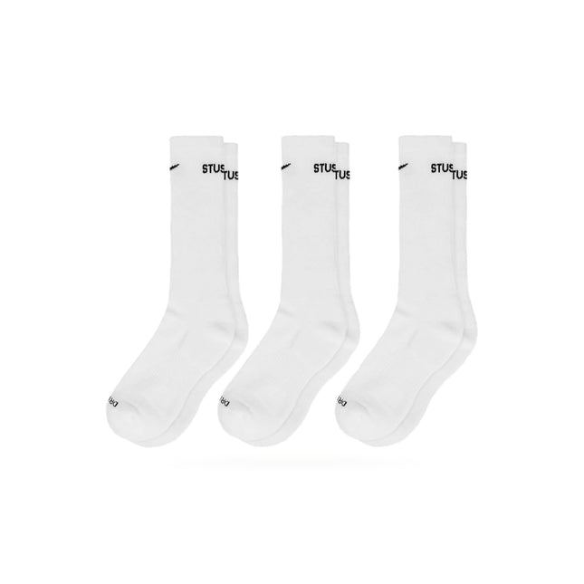 Stüssy x Nike Dri-FIT Crew Socks (3 Pack) White SX-STUSSY-STUSSY-X-NIKE-DRI-FIT-CREW-SOCK-PACK-WHITE, vue principale