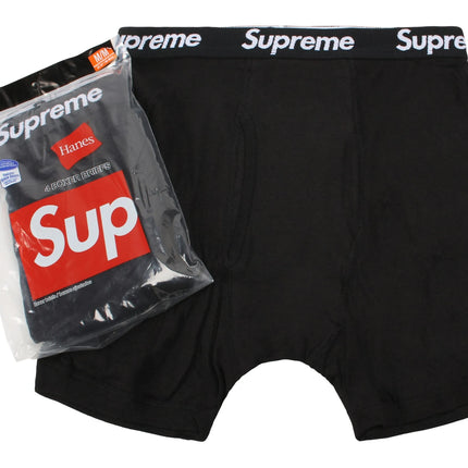 Supreme Hanes Boxer Briefs (4 Pack) Black SX-SUPREME-SUPREME-HANES-BOXER-BRIEFS-BLACK, vue principale
