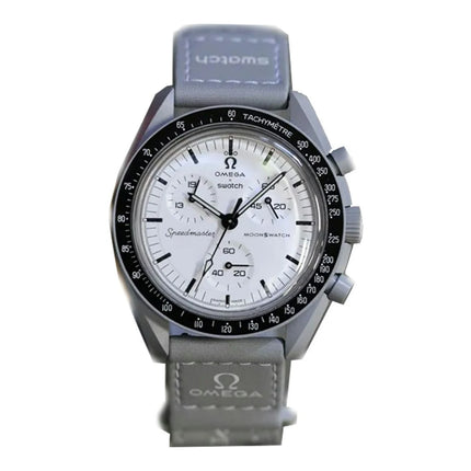 Swatch x Omega Bioceramic Moonswatch 1965 SO33M106 SX-SWATCH-SWATCH-X-OMEGA-BIOCERAMIC-MOONSWATCH-1965-SO33M106-WHITE, vue principale