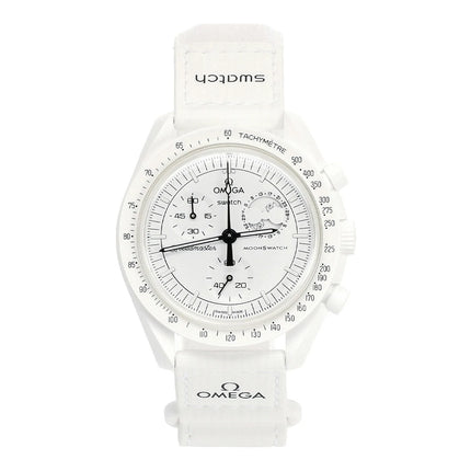 Swatch x Omega Bioceramic Moonswatch Mission To Moonphase Snoopy SO33W700 SX-SWATCH-SWATCH-X-OMEGA-BIOCERAMIC-MOONSWATCH-MISSION-TO-MOONPHASE-SNOOPY-SO33W700-WHITE, vue principale