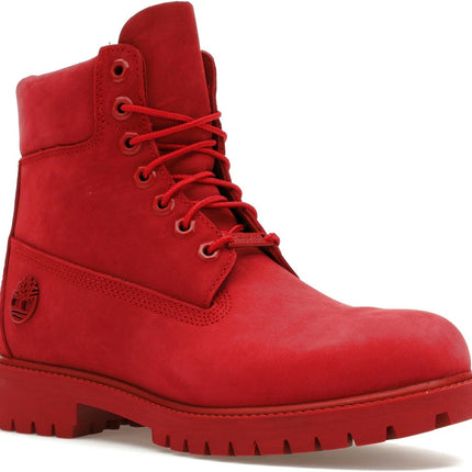 Timberland 6" Heritage Premium Waterproof Boot Dark Red Nubuck TB0A61Z2-F41, trois-quarts avant extérieur
